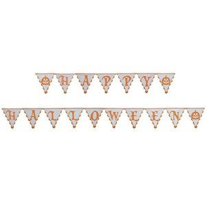 15' USA Made Happy Halloween Lace Pennant Banner